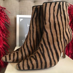 Manolo Blahnik Pony hair Zebra pattern Boots